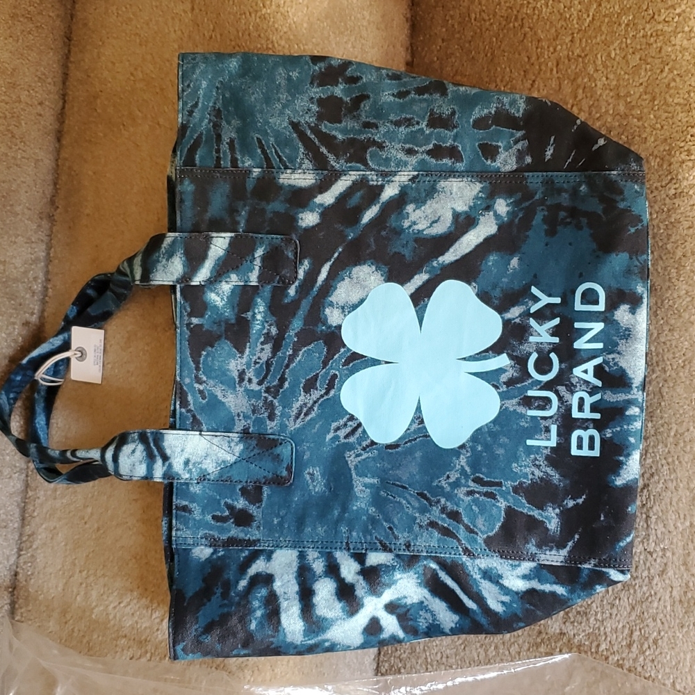 Lucky Brand blue tie dye canvas bag